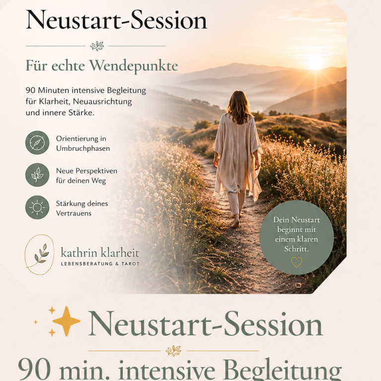 Neustart-Session 90 min -intensive Begleitung